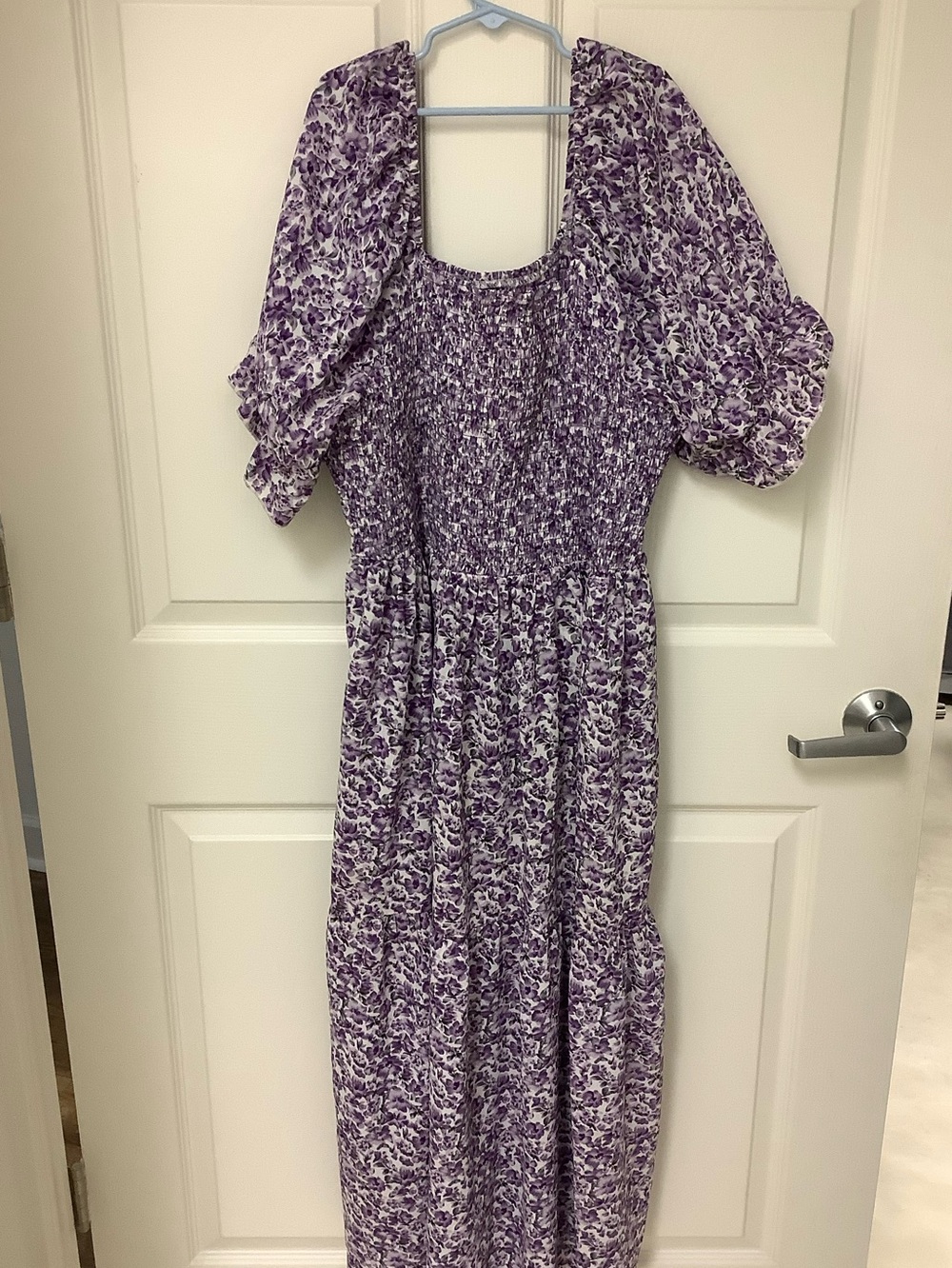 Purple Floral Midi Dress